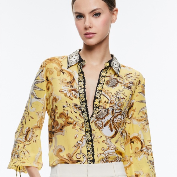 Alice + Olivia Tops - WILLA BLOUSON TIE SLEEVE TOP
Alicia and Olivia nwt xs